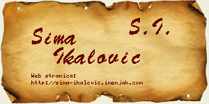 Sima Ikalović vizit kartica